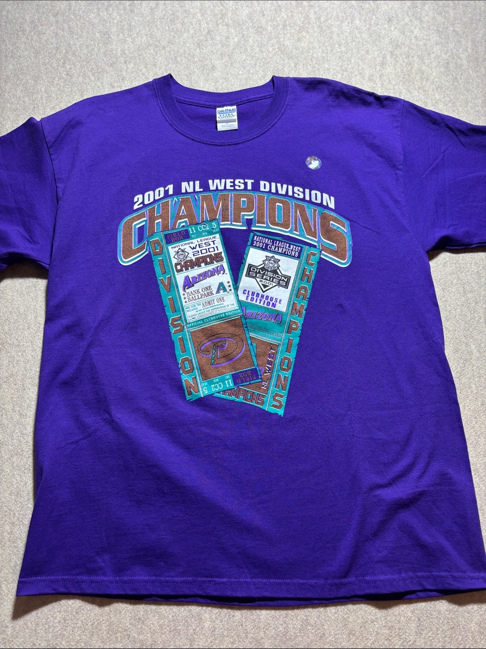 Vintage Arizona Diamondbacks Purple Tee Shirt Mens XL Playoffs MLB Baseball (13)